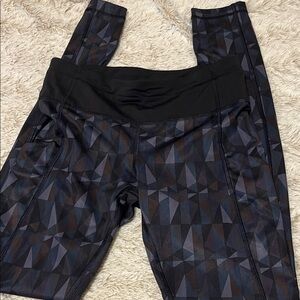 lululemon athletica Black Geometric Leggings